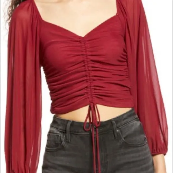 ✨ Completely Charmed Ruched Mesh Top✨ - Image 2