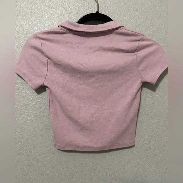 Tilly’s FULL TILT Button Front Womens Lavender Crop Polo Shirt NWT size XS - Image 5