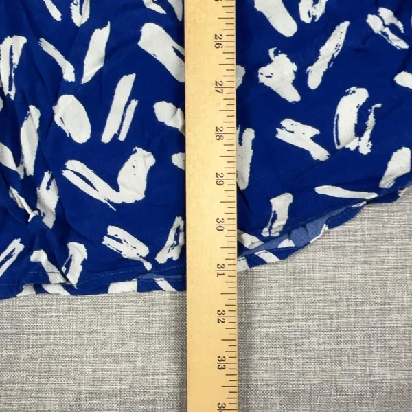 Maeve Anthropologie‎ Dress Womens XS Blue Geometric Henley 3/4 Sleeve - Image 5