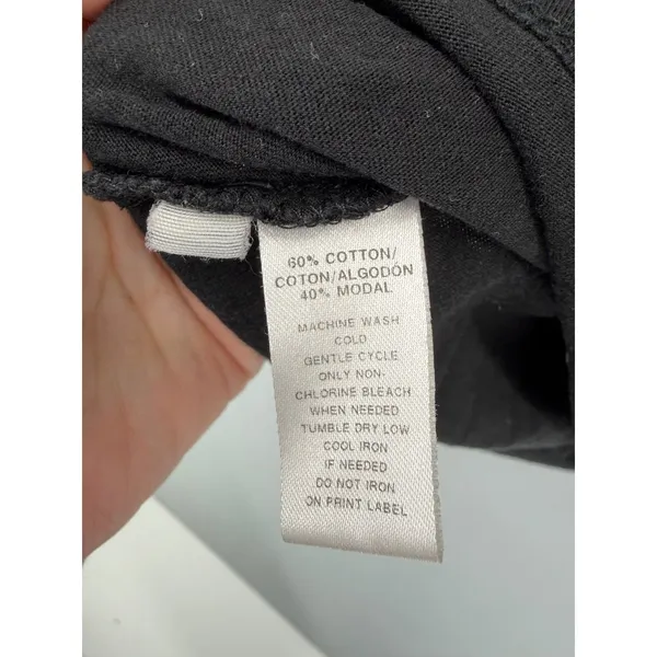 Ann Taylor LOFT Womens Long Sleeve Tee Black Scoop Neck Cotton Modal M - Image 5