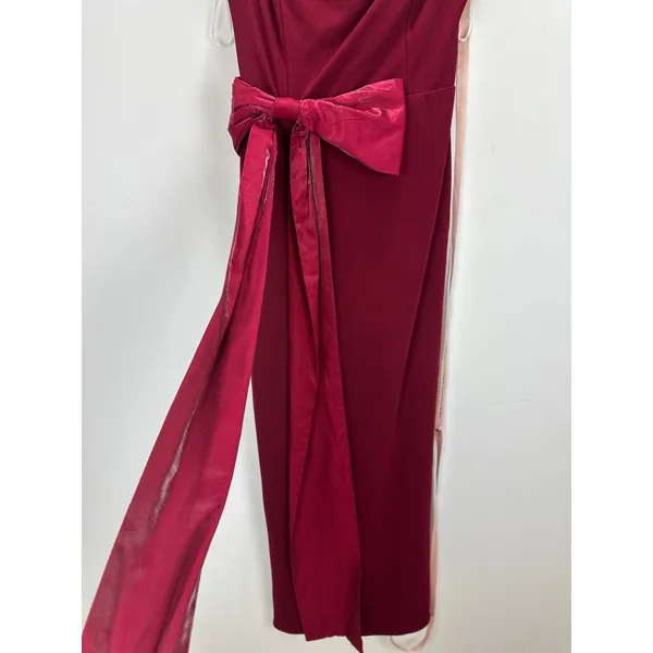 Lulus Marvelous Vision Red Strapless Bow Column Maxi Dress Formal Medium NWT - Image 8