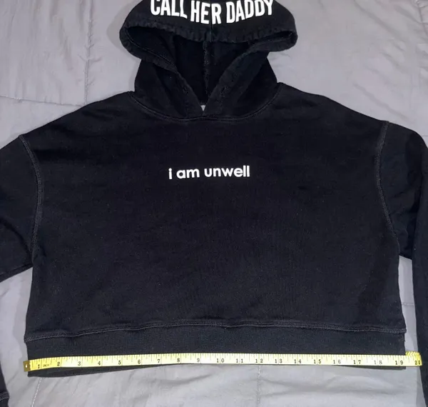 Barstool Sports Call Her Daddy “ I Am Unwell” Crop Hoodie - Image 9