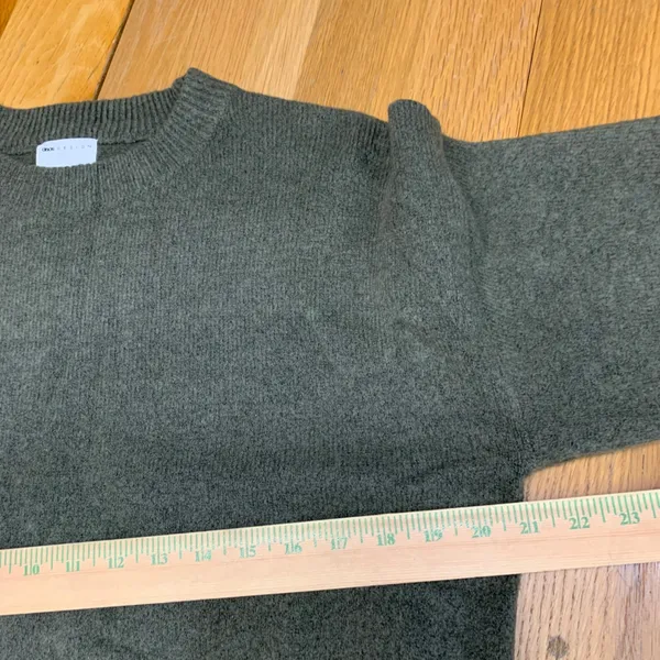 ASOS‎ DESIGN Womens Small Olive Green Cropped Crewneck Wool Blend Sweater Small - Image 2