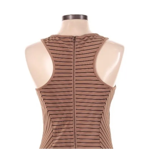 THML Sleeveless Minimalist Career Sheath Dress Size M Brown Black Color Block - Image 7