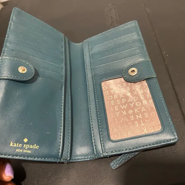 Kate Spade Blue Leather Wallet - Image 7