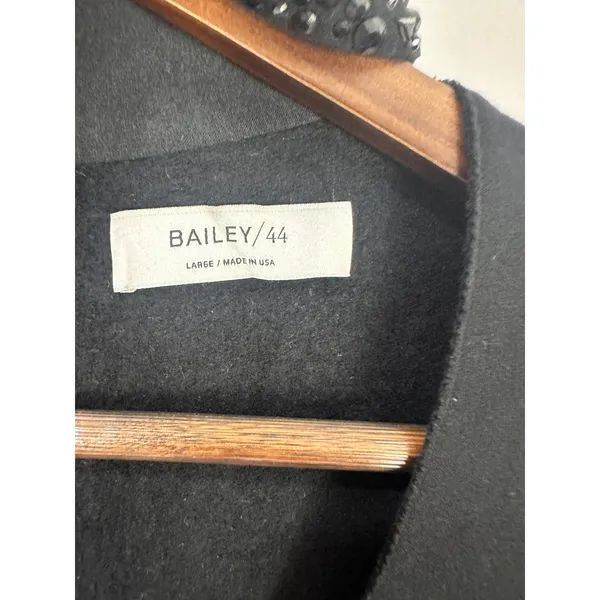 Bailey 44 Dress Women Large Black Embellished Mock Neck V-Neck Mini USA Luxe - Image 3