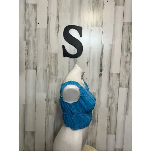 American Eagle blue blouse size small - Image 3