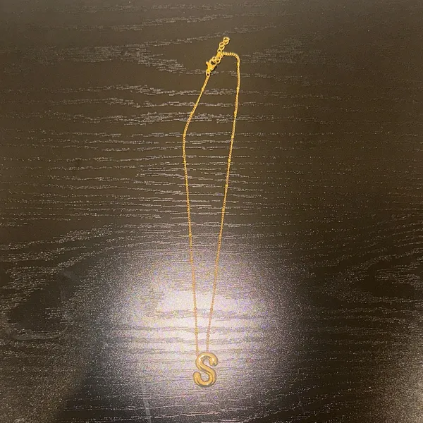 ‘S’ Necklace Gold - Image 2