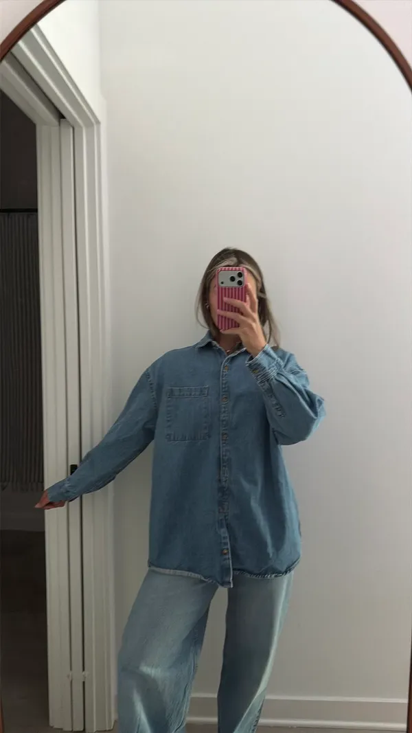 Old Navy Oversized Jean Shirt - Image 5