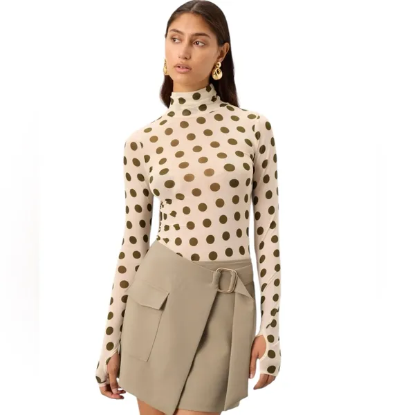 AFRM- Zodie Polka Dot Turtleneck Top Size XS - Image 2