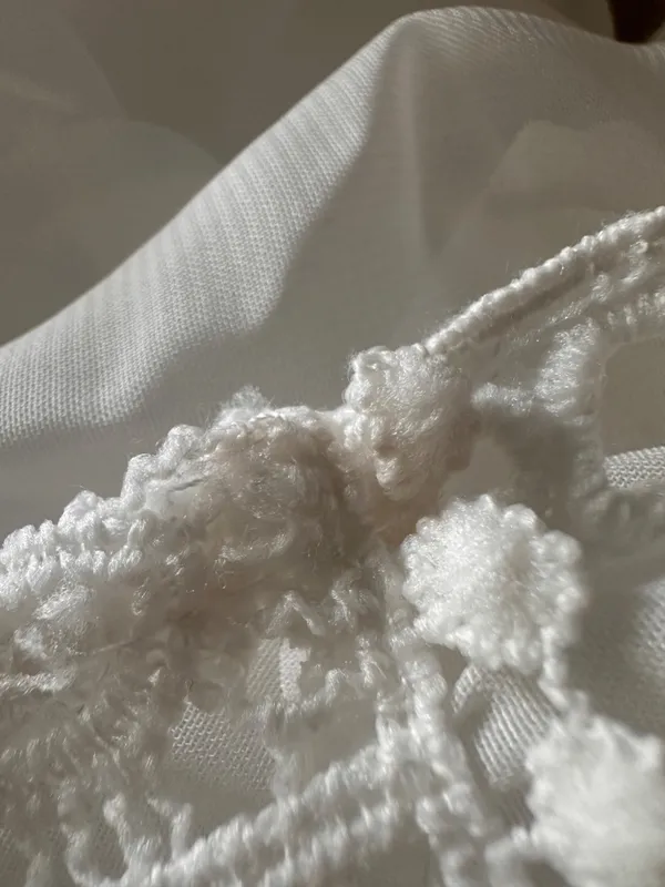 White Sheer Kimono with Crochet Detailing - Image 5