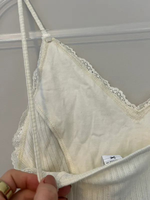 Forever 21 White Lace-Trimmed Bodysuit (Double-Lined Chest, Not See-Through) - Image 5