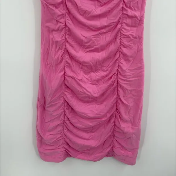 Aritzia Wilfred Pink Mini Ruched Party Rushing Lydia Barbie Dress Size Xs - Image 5