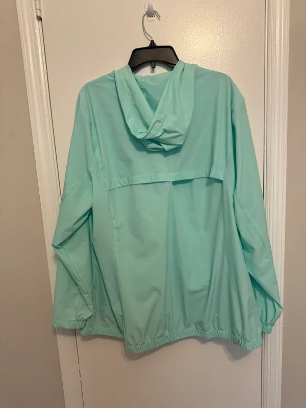 Fish Gear Women's 2X Jacket Windbreaker Mint Green Zip Up W/ Hood. - Image 2
