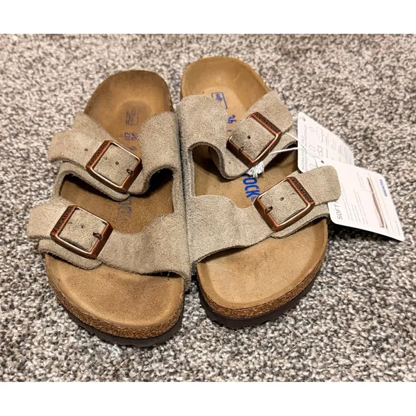 Birkenstock Arizona Soft Footbed Sandals Women's EU 36 US 5-5.5 Taupe Suede - Image 6