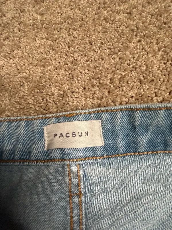 PacSun 90s Boyfriend Cargo Jeans Light Wash Wide Leg Denim Pants Size‎ 27 - Image 2
