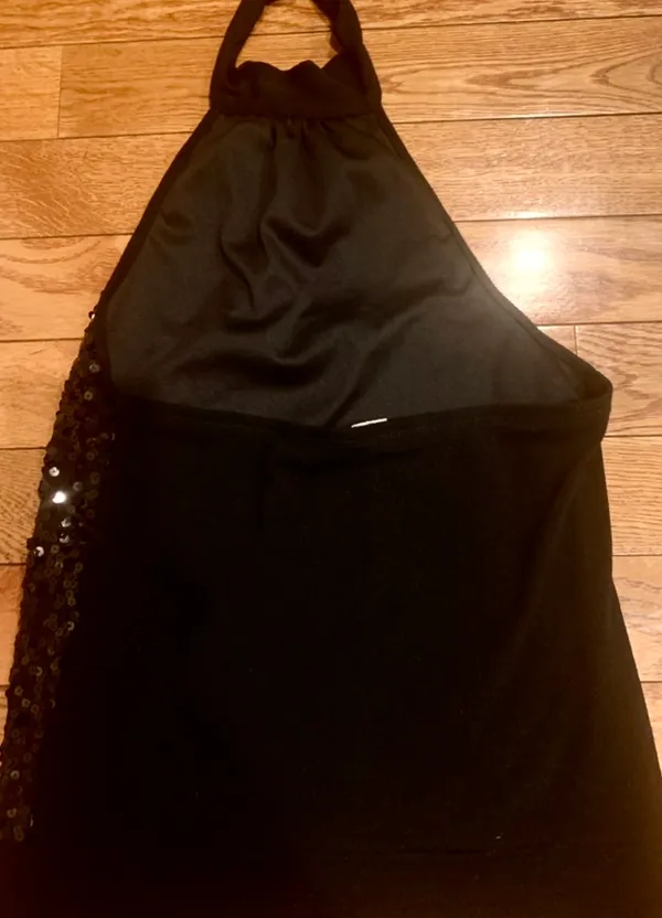 Charming Charlie 2-Piece Black Sequin Halter Set Backless Mock Necktop /skirt - Image 9