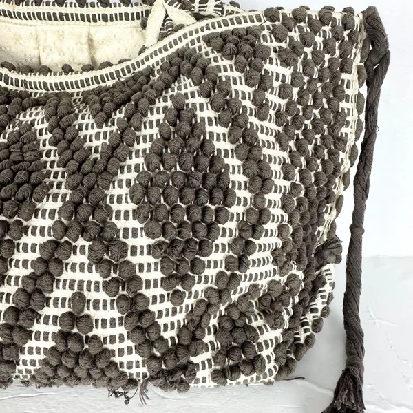 Antonello Tedde Capriccioli Handwoven Eco Luxury Handbag Large Rombi Linen - Image 10