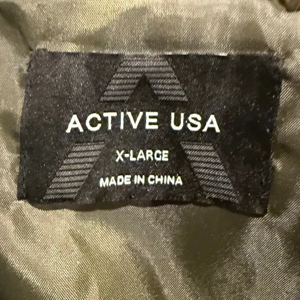 ACTIVE USA Womens Puffer Vest‎ XLarge Olive Green Zip Up Lightweight Casual - Image 4