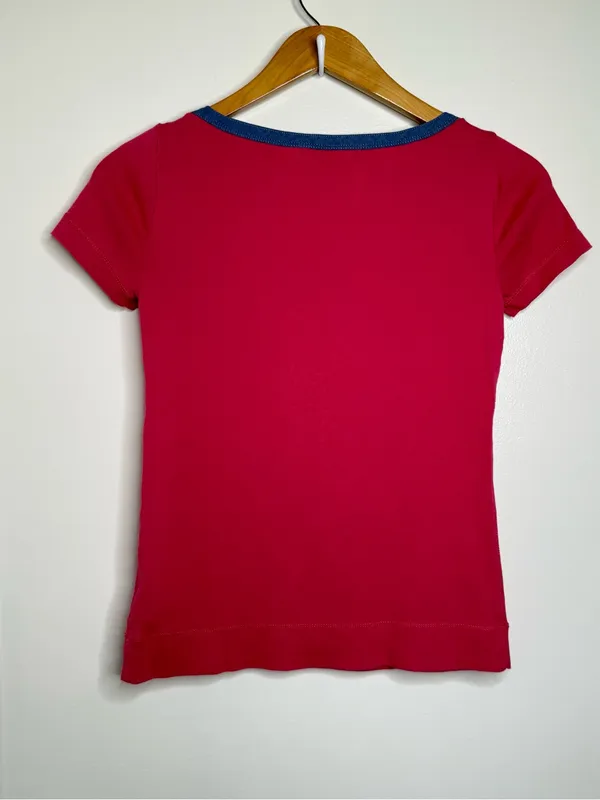 Lauren Ralph Lauren Short Sleeve Top Women’s Size Small Chambray Trim Cotton - Image 5