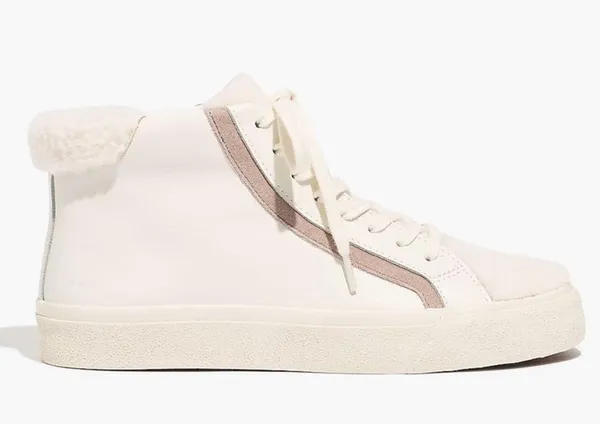 Madewell Cloudlift Sidewalk High-Top Sneakers in Leather: Sherpa Edition - Image 2