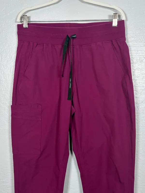 Carhartt Force Women L Wine Maroon Essential Jogger Scrub Pants Medical Nurse - Image 3