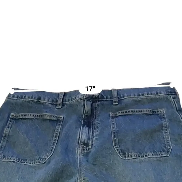 J.Crew Full Length Wide-Leg Jeans Womens 31 Blue‎ Patch Pocket High Rise Denim - Image 8