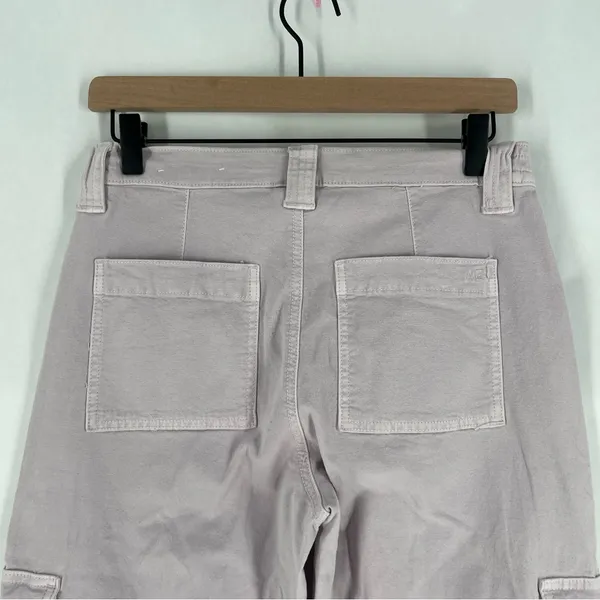 American Eagle Stretch Cargo Straight Pant Lilac Ice‎ High Rise Utility 4 Long - Image 7