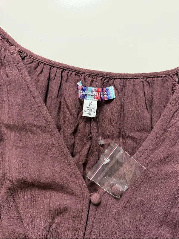 NWOT Urban Outfitters Junie Long Sleeve Romper, Bohemian Brown, Size S - Image 7