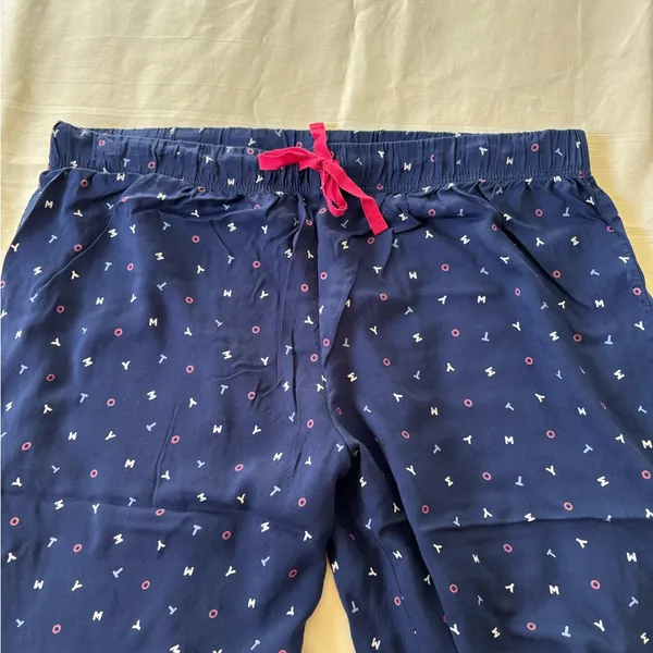😴❤️Tommy Hilfiger women’s Pajama Set in Navy with Pink Trim Size L - Image 12
