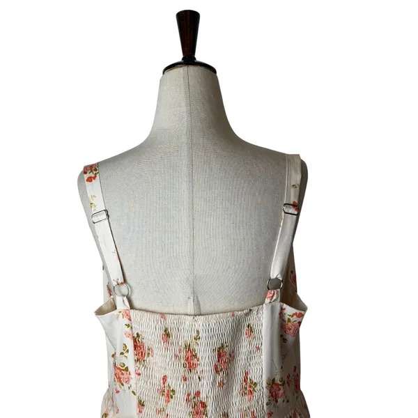 Scarlet Darkness Milkmaid‎ Dress Women Large Ivory Pink Floral Boho Cottagecore - Image 5