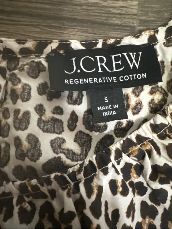J.Crew Leopard Print Smocked Peplum Sleeveless Cotton Top Size - Image 3