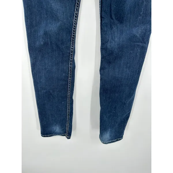BKE Denim Kate Straight Leg Dark‎ Wash Blue Jeans Womens Size 25 x 29.5 Short - Image 8