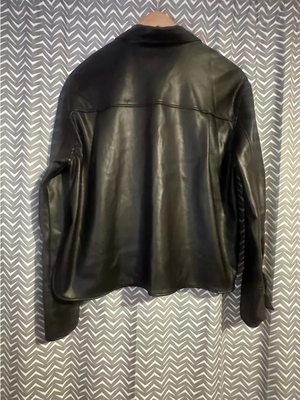 ZARA | Black Faux Leather Shacket, Size S - Image 3