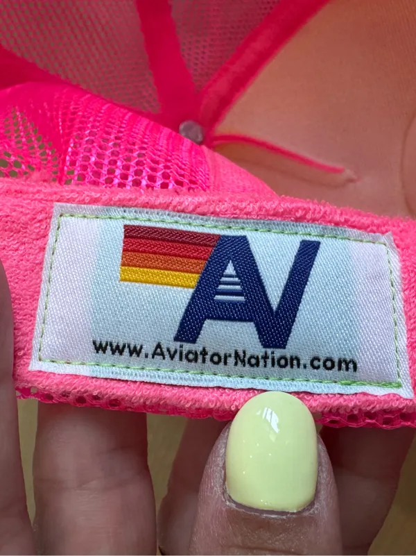 Aviator Nation Signature Trucker Hat neon pink - Image 5