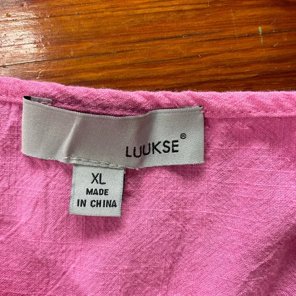 Luukse Bright Pink Tiered Babydoll Dress Puff Sleeve Cottagecore XL💛 - Image 6