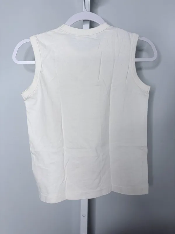 Comme des Garcons PLAY White Sleeveless Knit Tank Top Designer Size M - Image 3