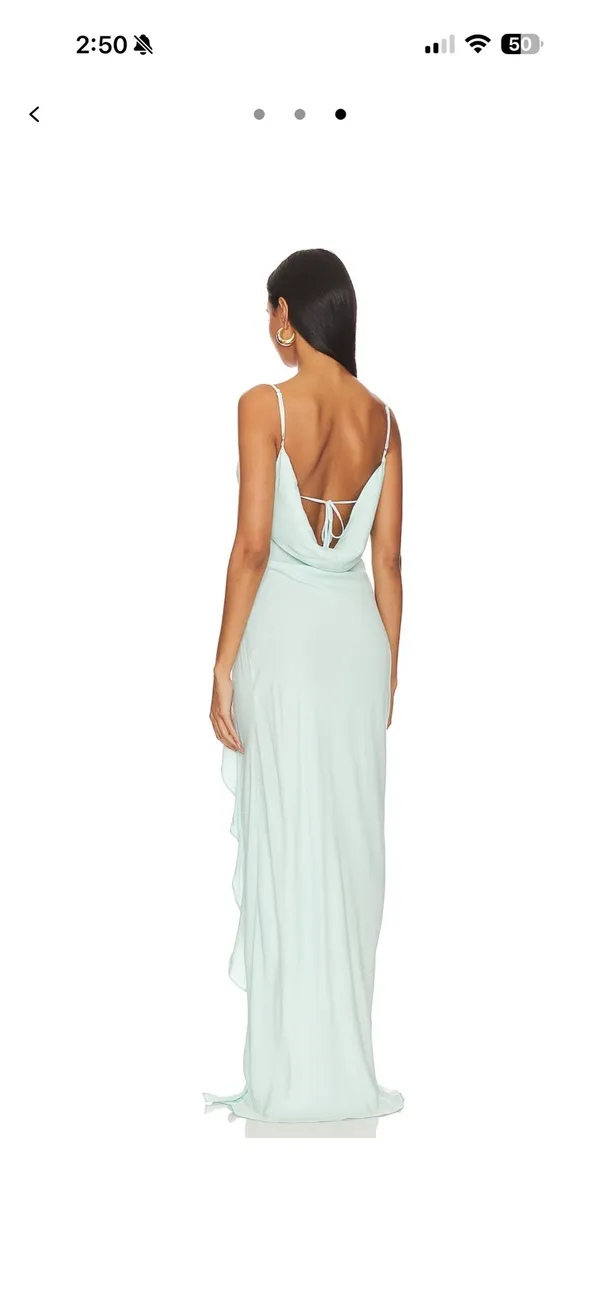 Revolve Rizzo Ruffle Maxi Dress Ice Blue - Image 2