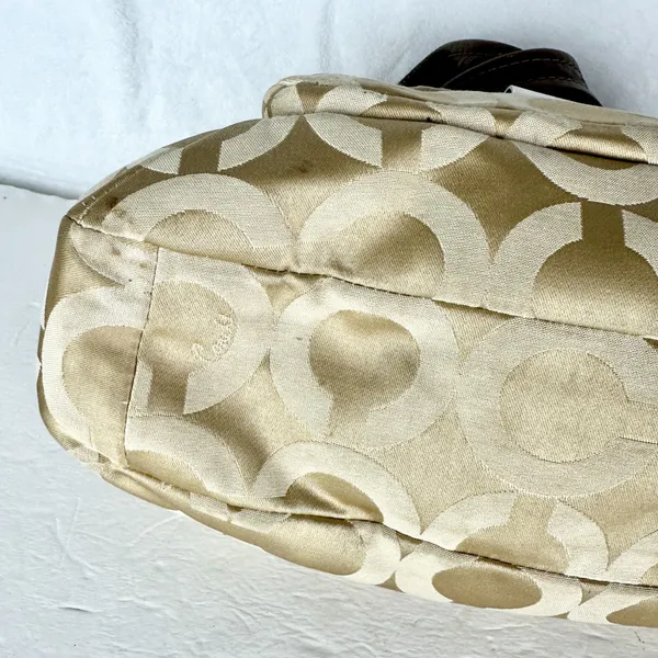 Coach Kristen Signature Op Art Hobo Purse Sateen Zip Top - Image 10