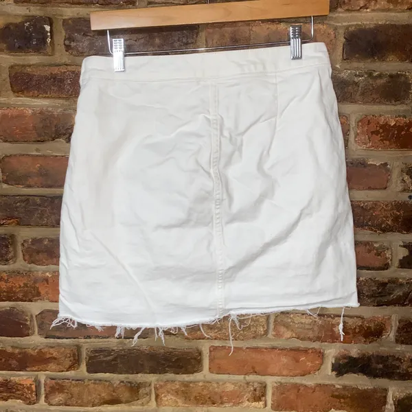 J. Crew White Wash Denim Lace-Up Side-Zip Mini Jean Skirt Women's Size 27 - Image 7