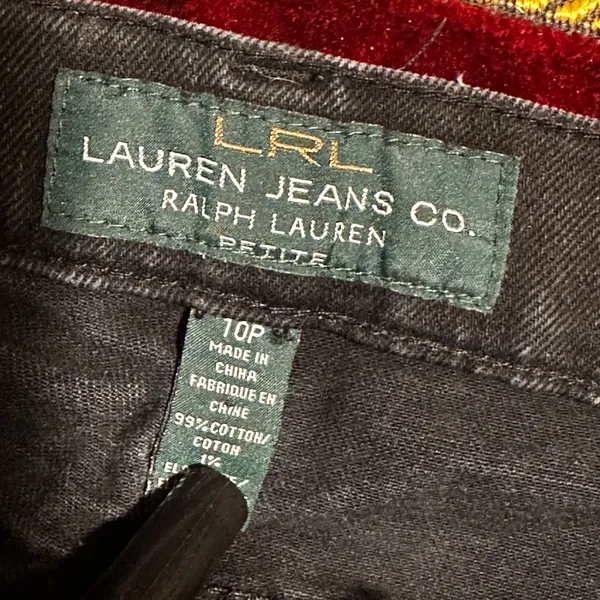 Ralph Lauren straight‎ ankle jeans black size 10p low rise - Image 4