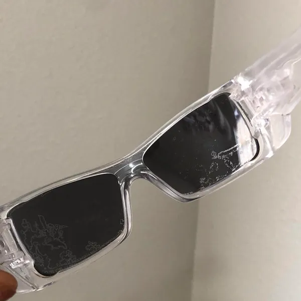 Oakley Batwolf OO9101-07 127 Clear Frame Blue Lens Wrap Around Sunglasses Made in USA - Image 7