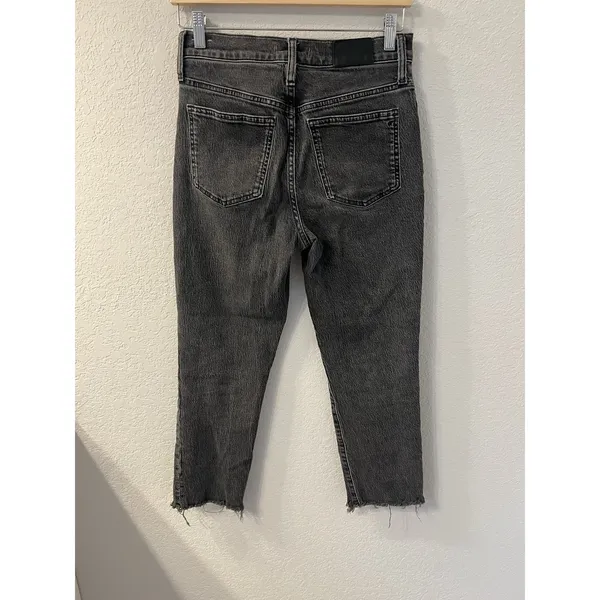 Madewell The Perfect‎ Vintage Straight Jean Washed Black Raw Hem 26 Lunar Wash - Image 2