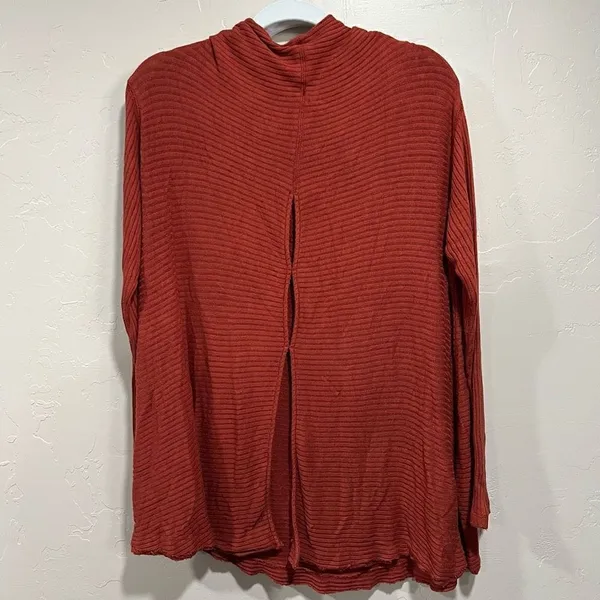 Free People Lover Ribbed Split Back Pullover Tunic Size Large - Image 9