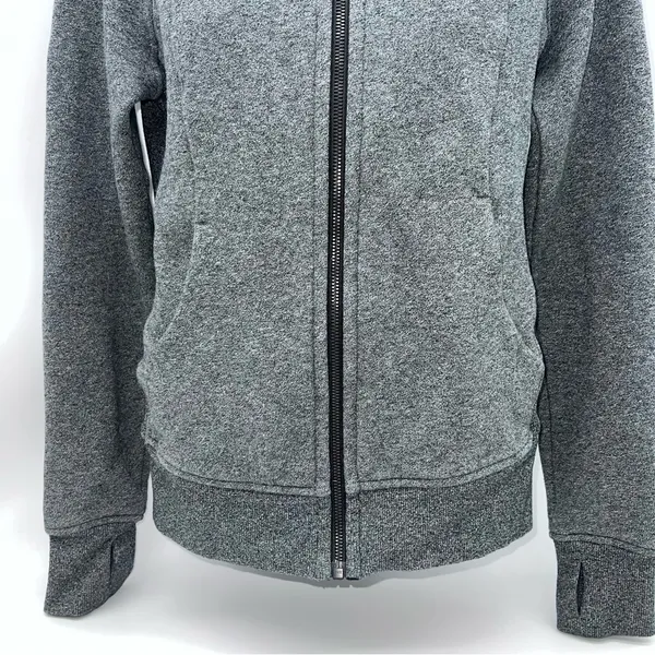 lululemon athletica Dk Gray Full Zip SCUBA Hoodie Jacket Front Pockets-Size 4 - Image 3