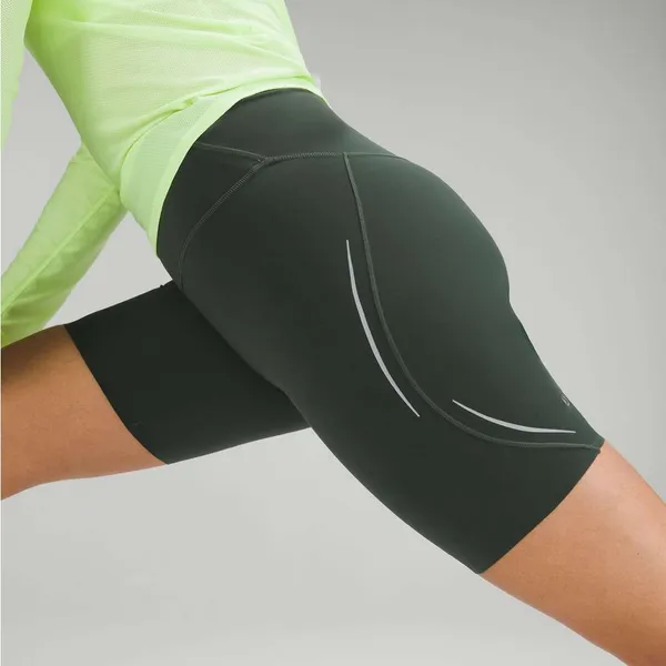 Lululemon Base Pace High-Rise Reflective Short 8" Smoked Spruce Green 6 - Image 4