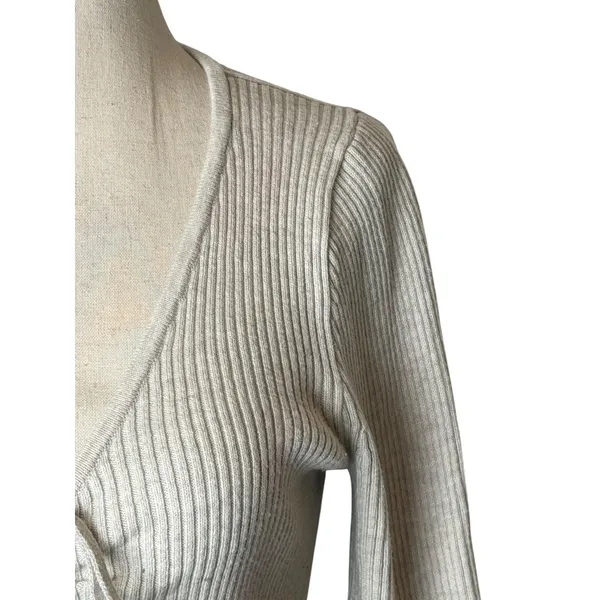 Madewell Riverbend Cinched Pullover Sweater Women Small Beige Oatmeal‎ Knit Top - Image 5