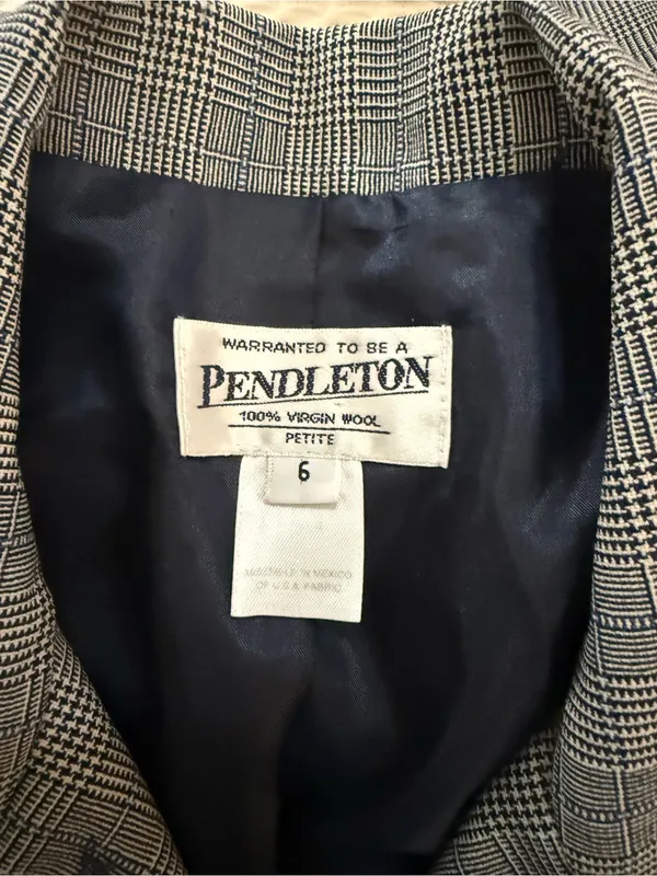 Pendleton Vintage Classic Gray Plaid Women's Jacket - Image 6