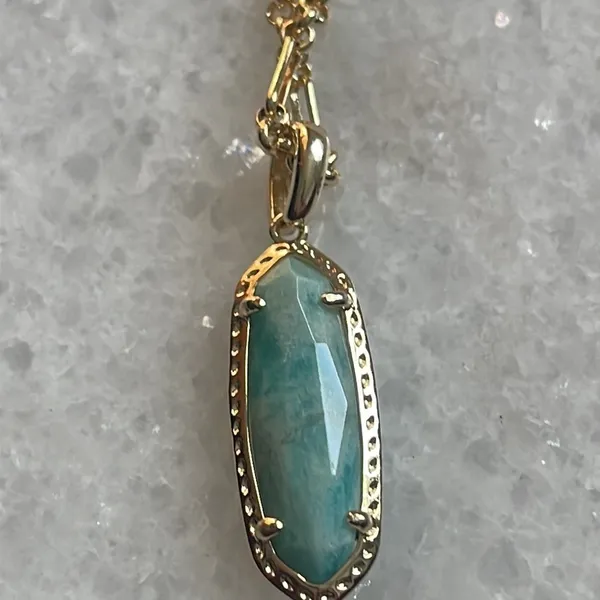 Kendra Scott pendant necklace genuine stone 14K gold over brass jewelry New OS - Image 8
