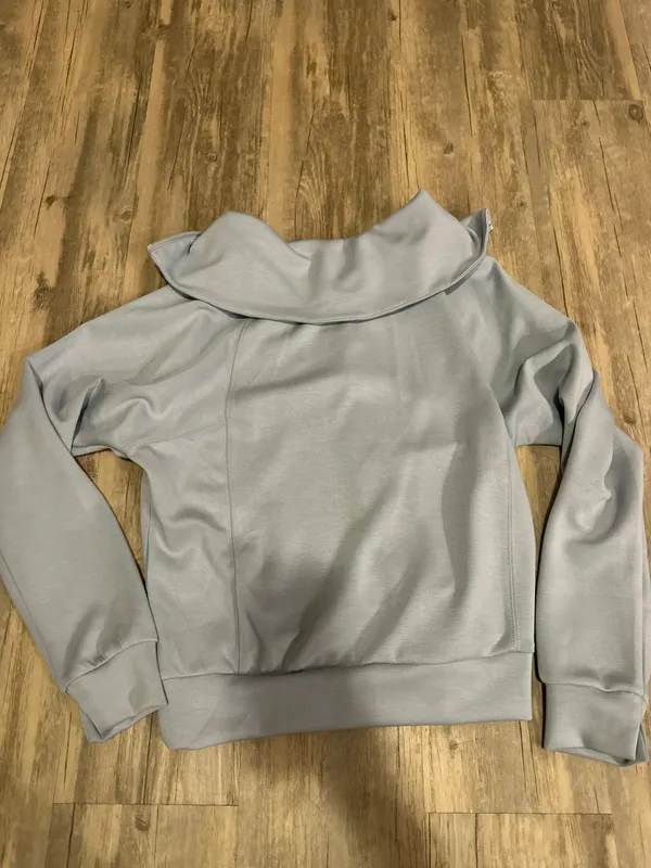 Blue Pullover Zip Up Sweater - Image 2